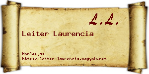 Leiter Laurencia névjegykártya